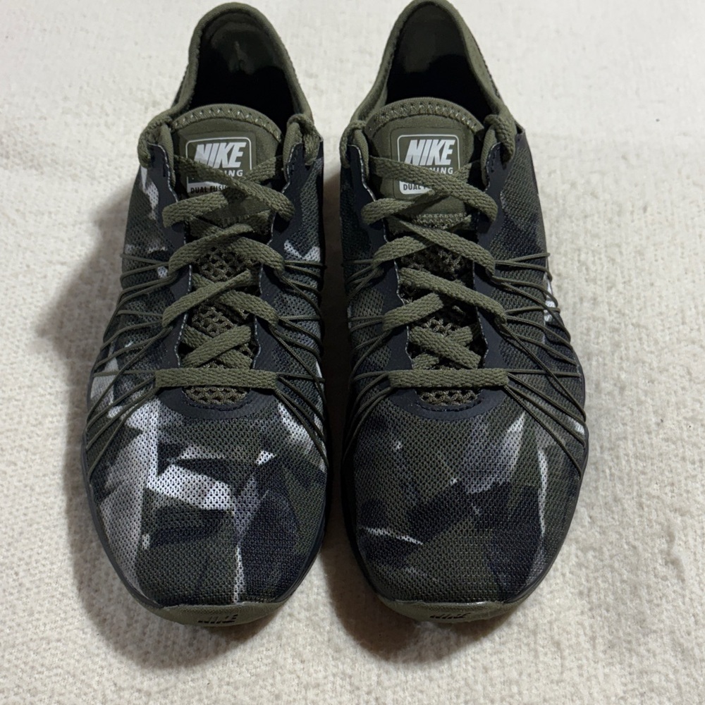 Nike Camouflage Athletic Shoes - Black and Green